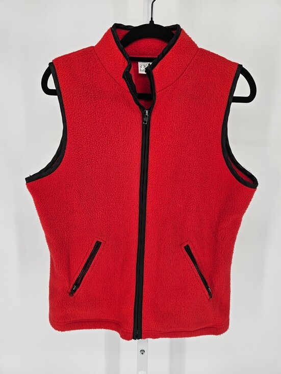 Liz Claiborne Jackets & Blazers - Villager by Liz Claiborne Womens Sz PL Petite Zip Up Fleece Vest Jacket Red